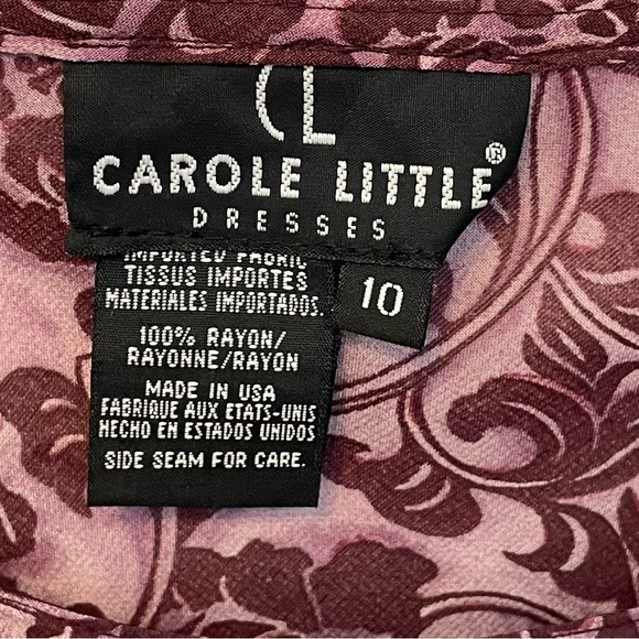 Carole Little | Dresses | Burgundy/Wine Midi Dress Sz 10 - Picture 3 of 7